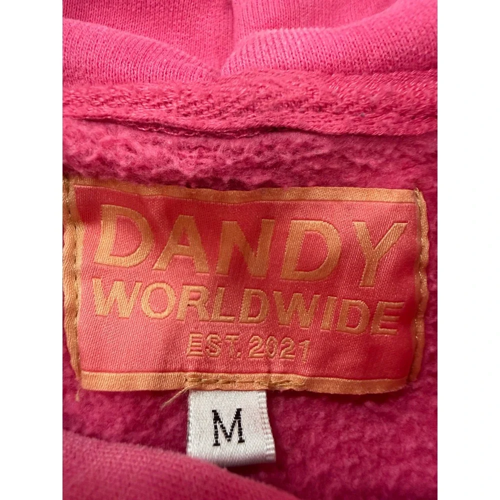 Dandy Worldwide Pink Lets Watch The Sunset Embroidered Hoodie Mens Size M